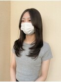 【レイヤーカット×暗髪透明感カラー】上品な大人ナチュラル