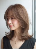 ミディアムレイヤー×白髪ぼかしカラー30代40代50代60代