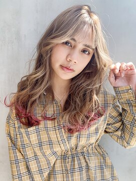 アルバム 銀座(ALBUM GINZA) ゆるふわナチュラルロング_ウェーブパーマ耳かけ_7706