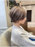 《30代40代》白髪ぼかしハイライト×前下がりボブ【イケダ】