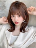 くびれヘア/韓国/透け感/くすみカラー/ロング/ベージュカラー