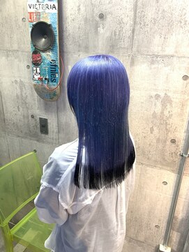 インク 渋谷(INK.) ブルーバイオレット×ブラックエンドカラー