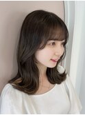 (韓国風/くびれヘア/縮毛矯正/前髪/韓国レイヤー/小顔)
