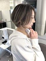 ファイブバイジエクト 堀江(FIVE by The Ect)&nbsp;バレイヤージュショート×グレージュカラー×透明感カラー☆9