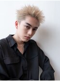 スパイキーショートハイトーン短髪刈り上げツーブロック束感