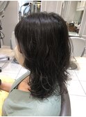 レイヤーミディアムヘア　低温デジパで作るウェーブパーマ