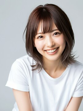 ファクトリーファイブ(Factory5) 小顔外ハネミディアムアッシュ20代30代40代くびれミディ韓国ヘア