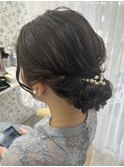 シニヨン／結婚式／お呼ばれヘア／二次会へア／ミディアム
