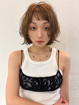 メゾンアクア 表参道(Maison ACQUA) ◎ミディアムパーマデジタルパーマボブパーマオリーブ前髪