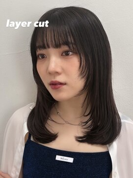 ガーランド (Garland) 【垢抜けたい方必見！】顔まわりレイヤーが可愛い！　暗髪カラー