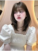 ♭大宮ミディアムレイヤー縮毛矯正ボブ韓国スタイル