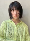 30代40代暗髪ボブ◎髪質改善ストレートで艶めく美髪