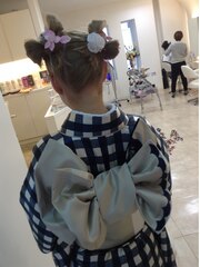 リボン風なヘアセット☆