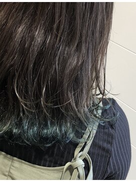 アルクバイネオリーブ 荻窪店(arc by neolive) グリーン裾カラー×セミディ  arc by neolive 荻窪