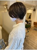 ショートボブ　× フォギーベージュ