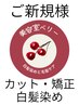 ５【カット・全体白髪染め・全体矯正・ケア】+疲れを癒す頭皮マッサージ
