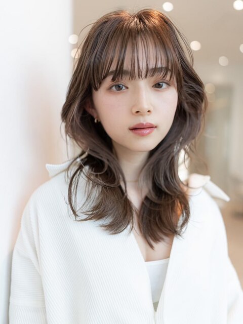 20代30代大人かわいい前髪　ひし形　韓国ヘア　美髪　前髪