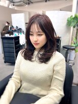 ジエクト カナウ(The Ect canow)&nbsp;レイヤーカット韓国ヘア似合わせカット小顔ヘアボルドー艶カラー