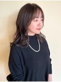 ミディアムレイヤーが大人可愛い！/前髪パーマ/ニュアンスカラー