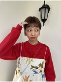 ミニボブ/顔周りレイヤー/前髪パーマ/中崎町
