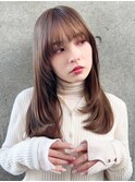 ロング/レイヤーカット/小顔/ワンカール/大人可愛い/うる艶髪
