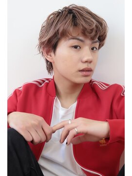 ポイントファイブバイソレイユ 小松店.5 by SOLEIL) ショートくせ毛風パーマベージュカラー