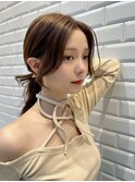 顔周りカット韓国ヘアロングレイヤーカットミディアムレイヤー