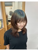 エルム 原宿 表参道(yelm)&nbsp;ブリーチデザインルーツカラーブルー×オレンジブラウン