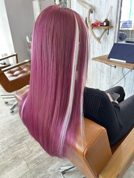 スワッグ(swag) ベビーピンク＋ホワイトメッシュエクステ