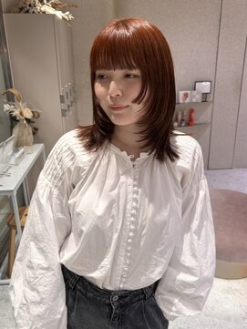 マイル 渋谷(mile) ブリーチなしダブルカラー×アプリコットオレンジ