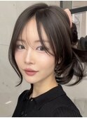 韓国ヘアーハッシュカットレイヤーカットハイライトカラー