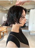 ボブパーマニュアンスパーマミニボブボブスタイル