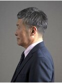 イケオジショート 白髪インテリジェンスグレイヘア オールバック