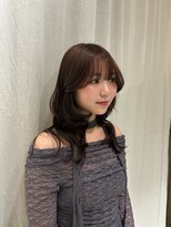 ノラキチジョウジ(NORA KICHIJOJI)&nbsp;チョコブラウンセミハッシュカットハイレイヤーシースルーバング