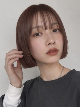 ロビー 表参道(ROBBY) 前髪ありボブ/ぷつっとボブ/ミニボブ/ピンクブラウン/10代20代