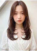 30代40代髪質改善カラーくびれロングレイヤー春カラー