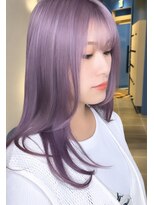 アース いわき店(HAIR&MAKE EARTH)&nbsp;ビビッドライトパープルの艶髪ストレート
