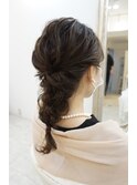 シンプル 編みおろし ヘアセット