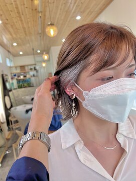 レポ(LEPO) 切りぱなしボブ～インナーホワイトグレージュ