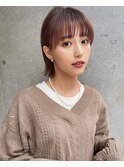 シルキーベージュ斜めバングチョコレートデザインカラー
