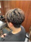 ハイライト/マッシュパーマ/ウルフ/アッシュブラック/波巻き