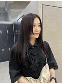 姫カットセンターパートモードプツッと切りっぱなし