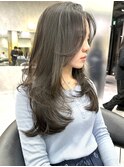 フェイスレイヤー ロングレイヤー レイヤーカット かきあげヘア
