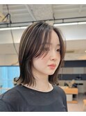 明るめベージュくびれボブ