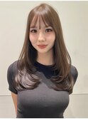 小顔レイヤーカット髪質改善ヘーゼルベージュ