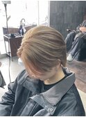 ミルクティーベージュ×センターパート