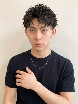 ヨシザワインク プレミアム 横浜 桜木町店(YOSHIZAWA Inc. PREMIUM) メンズソフトツーブロック束感ショート清潔感アップバング理容室