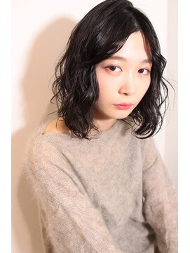 無造作パーマ 黒髪ロブ L メル アミ Mer Ami のヘアカタログ ホットペッパービューティー