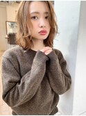 【添田】ハイライト 明るめ透明感カラー 顔まわりに小顔カット