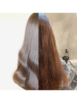 ジーナ 銀座中央通り(Zina) 小顔セミウェットウェーブピンクベージュハイライトカラー